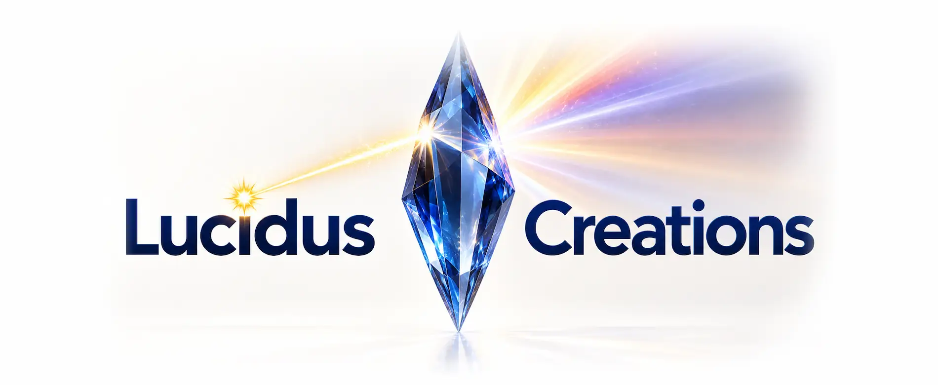 Lucidus Creations — bright blue crystal with a golden spark