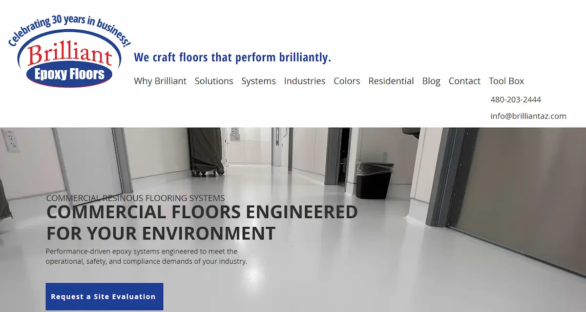Brilliant Epoxy Floors website